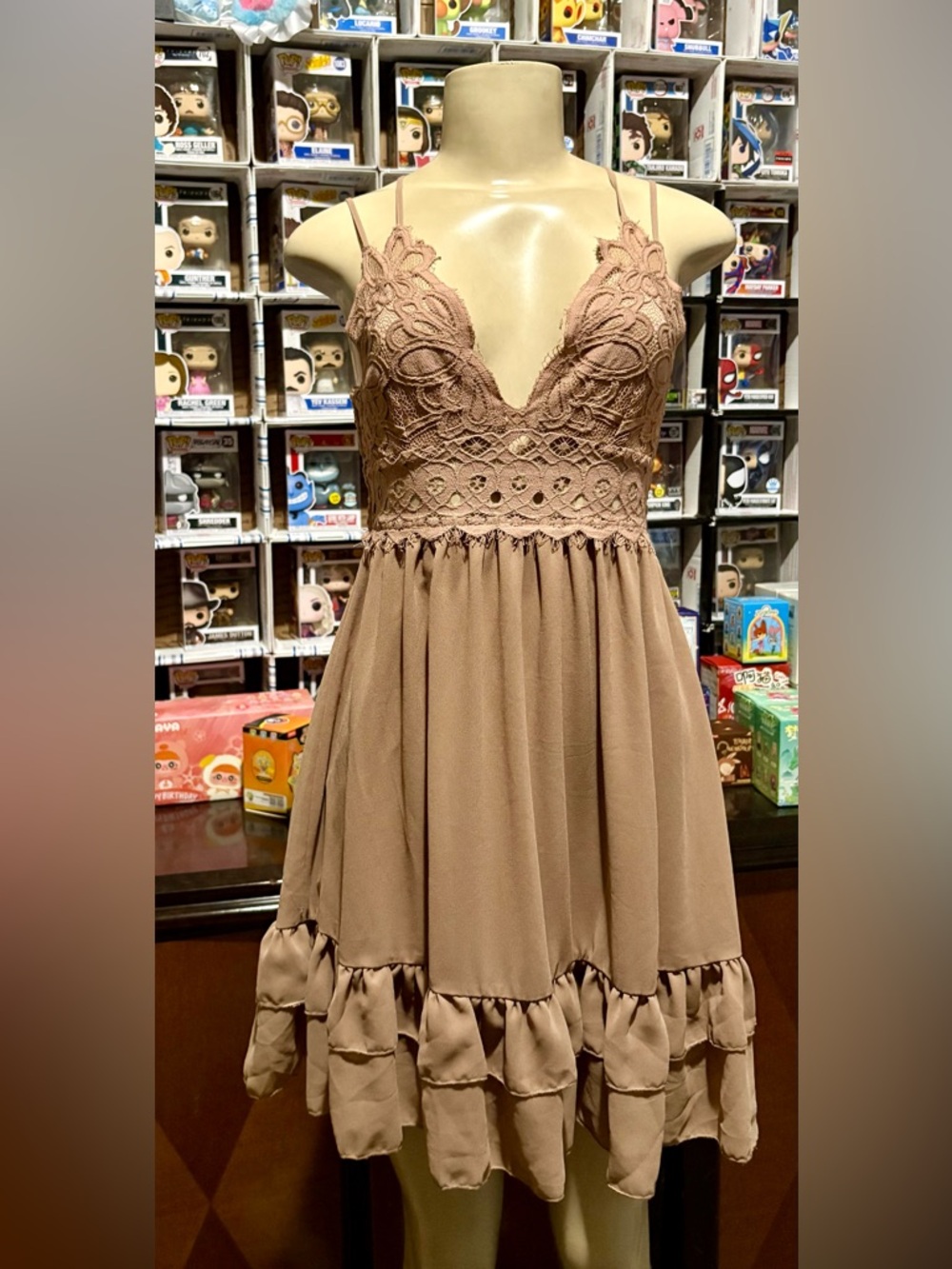 Love Tree Tan Lace Dress